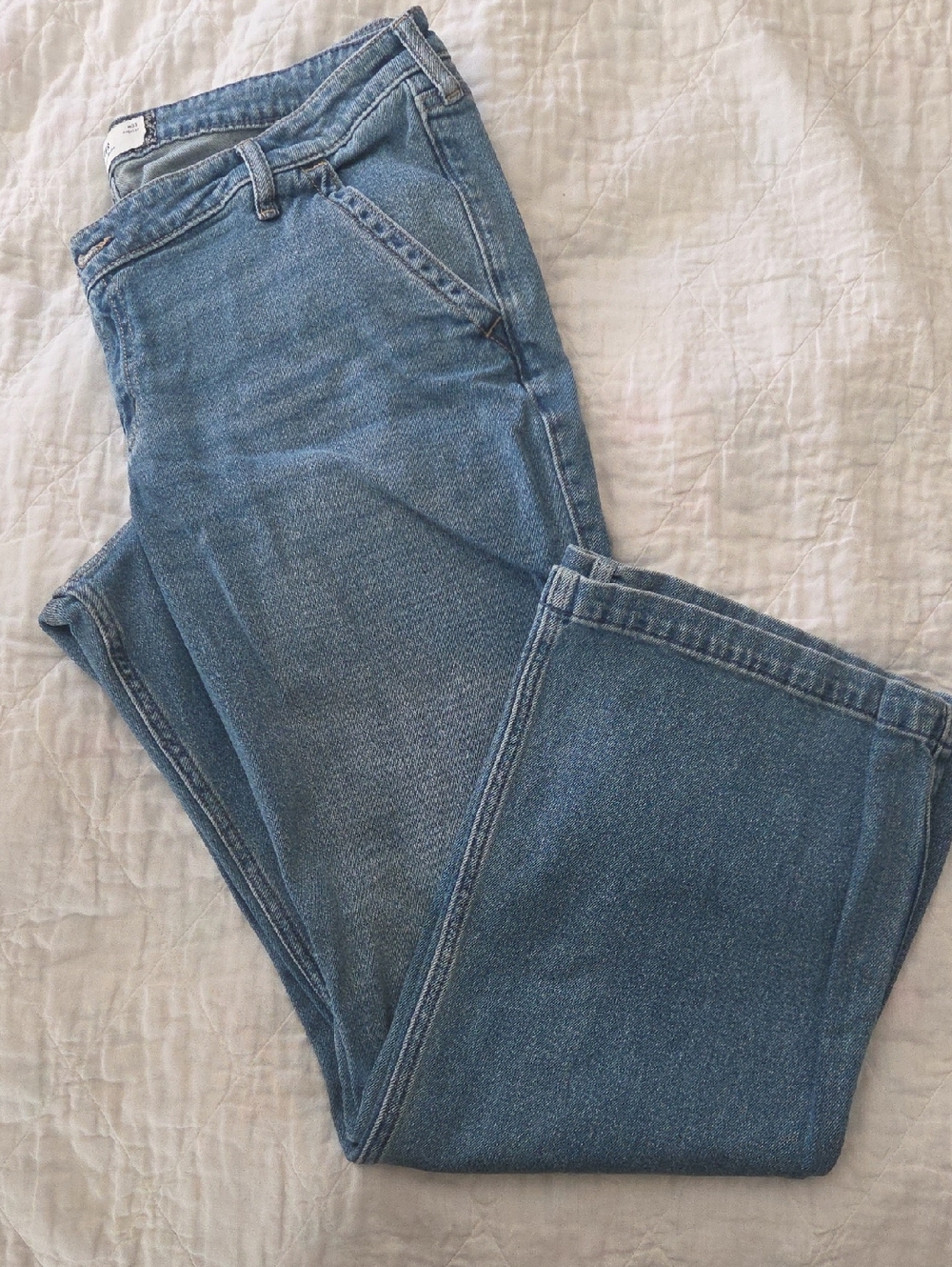 Hollister Women's Boot Cut Jeans in Medium Blue Denim